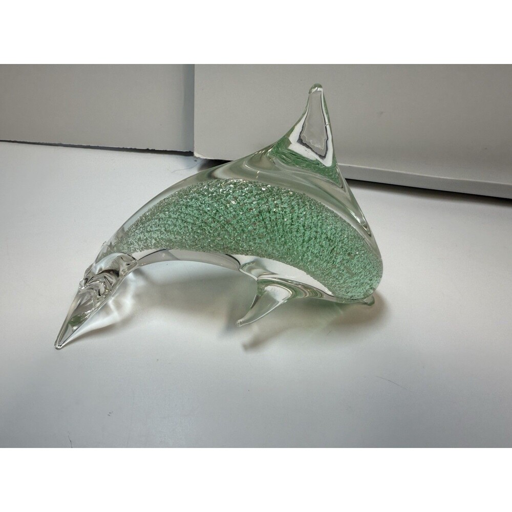 Glass Diving Swimming Dolphin Figurine - Picture 2 of 9
